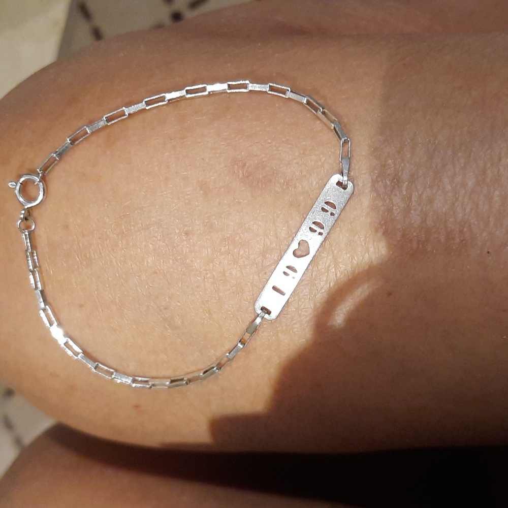 AAUTHENTIC GENUINE SOLID STERLING SILVER SIGNET BRACELET 1999 ❤️